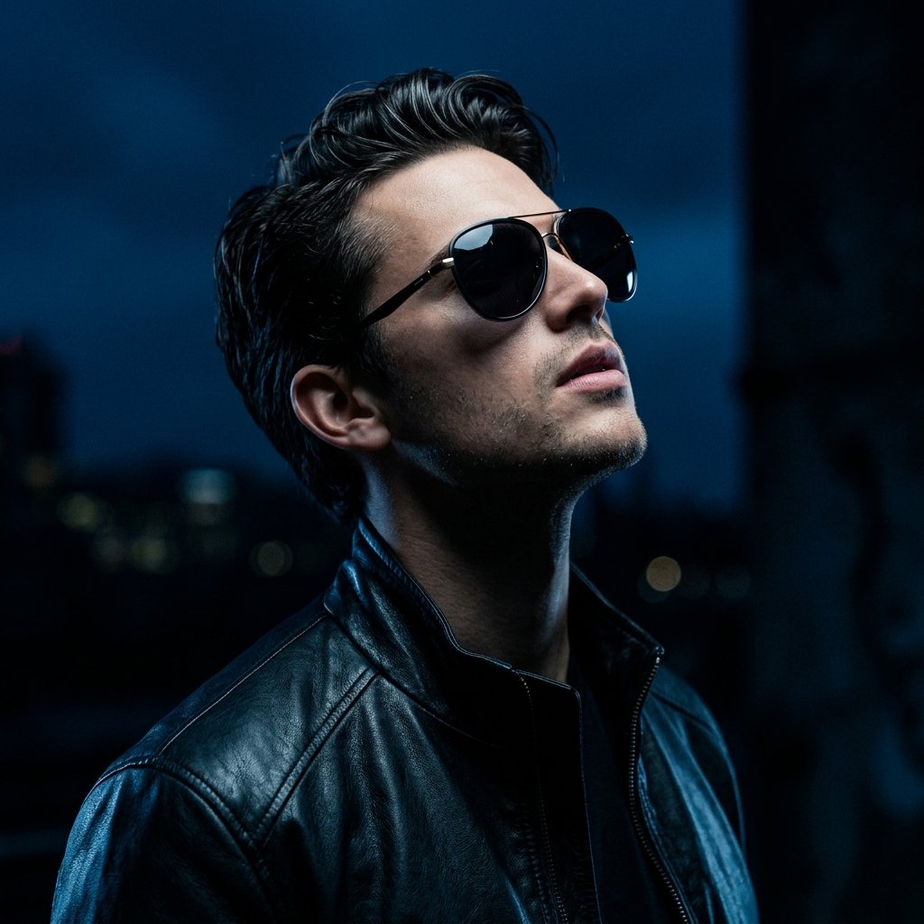 Stylish model wearing sunglasses